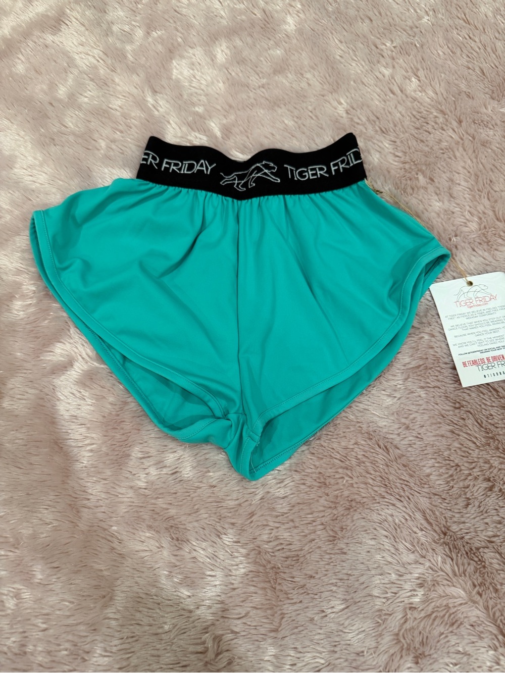 Tiger Friday Girls Teal Active Shorts with Branded Waistband